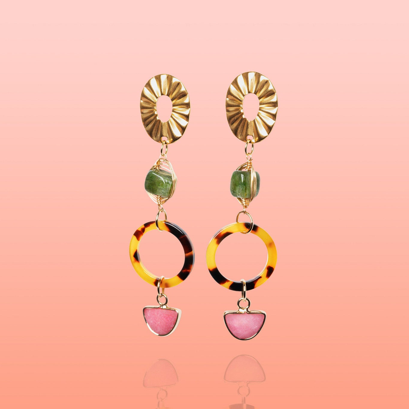 Pendientes colgantes Lucia Statement de jade