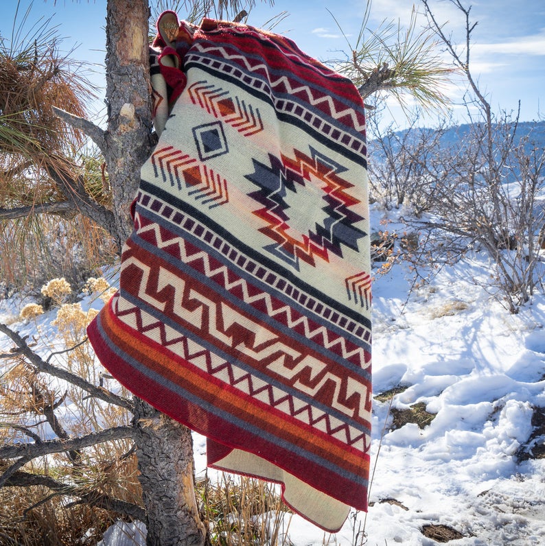 Manta de lana de alpaca andina - Wildfire