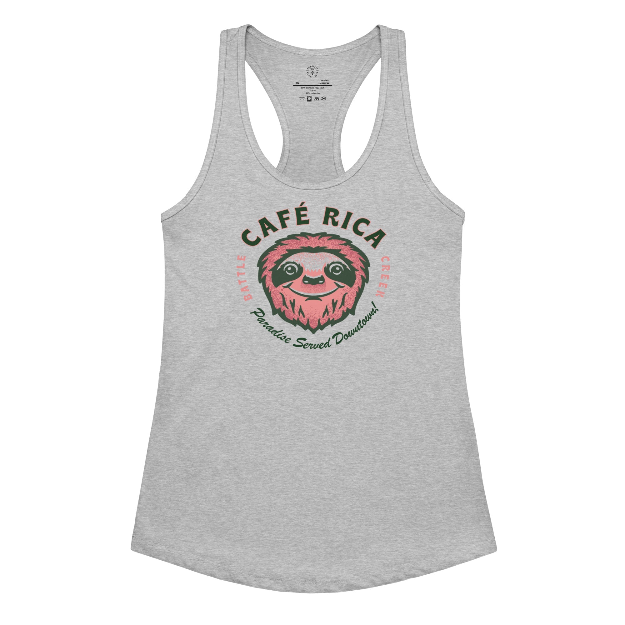 Camiseta de tirantes ajustada tipo racerback para mujer Sleepy Sloth