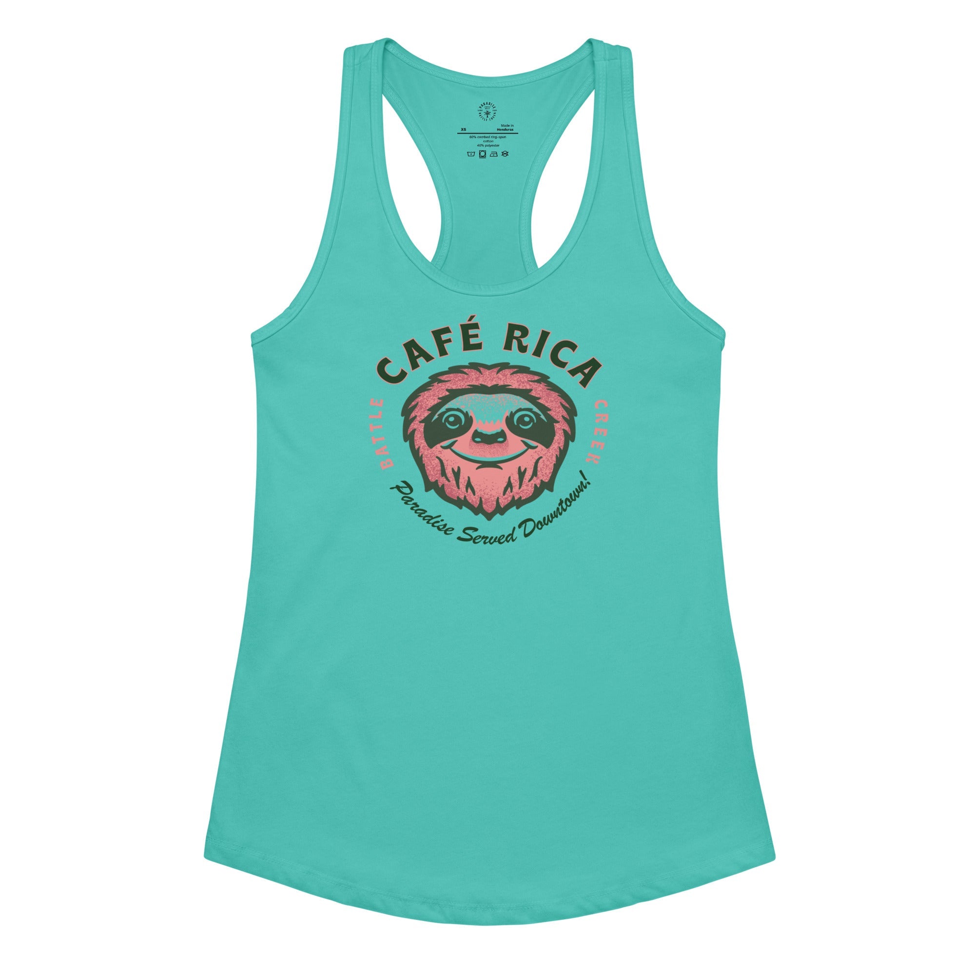 Camiseta de tirantes ajustada tipo racerback para mujer Sleepy Sloth