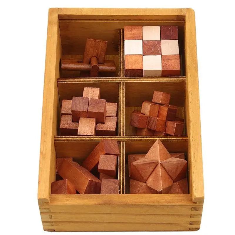 Wooden Lock Game Toy For Children Adults Kids Drop Shipping IQ Brain Teaser Interlocking Burr Puzzles