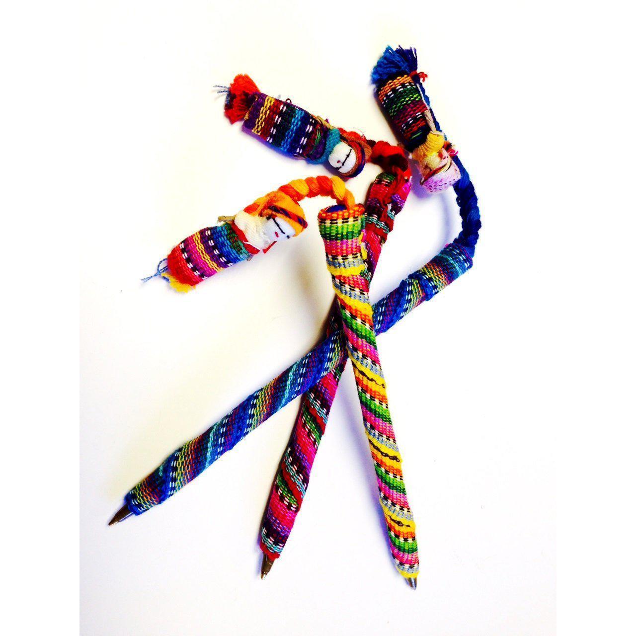 Bolígrafo Muñeca Quitapenas con Tela Sostenible - Guatemala
